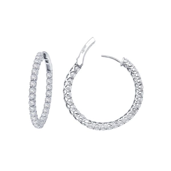 Lafonn Sterling Silver Hoop Earrings Leitzel's Jewelry Myerstown, PA
