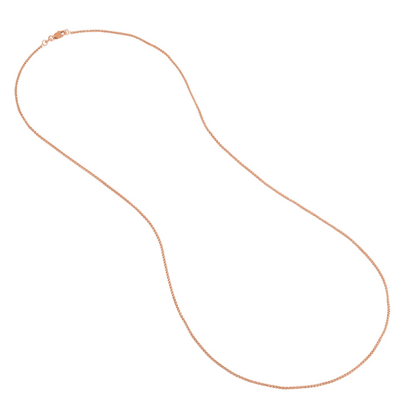 Rose Gold Plated Sterling Silver Wheat Chain Leitzel's Jewelry Myerstown, PA