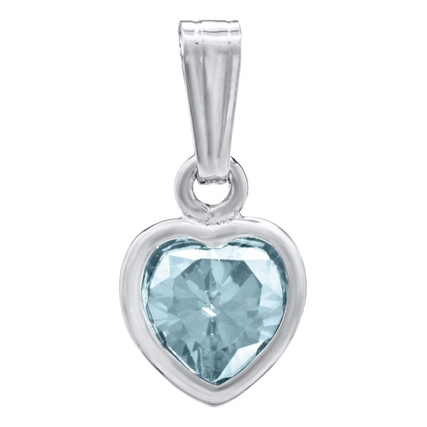Children's Rhodium Finished Sterling Silver Birthstone Heart Pendant Leitzel's Jewelry Myerstown, PA