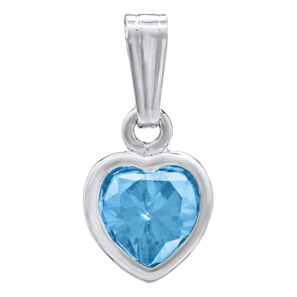 Children's Rhodium Finished Sterling Silver Birthstone Heart Pendant Leitzel's Jewelry Myerstown, PA