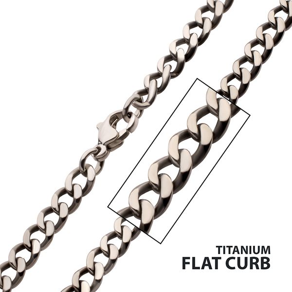 Titanium Flat Curb Chain Necklace with Lobster Clasp Leitzel's Jewelry Myerstown, PA