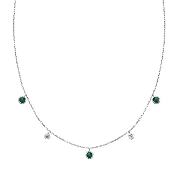 Sterling Silver Malachite Station Necklace Leitzel's Jewelry Myerstown, PA