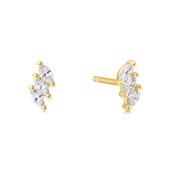 Gold Plated Marquise Stud Earrings Leitzel's Jewelry Myerstown, PA