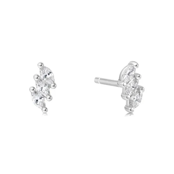 Sterling Silver Triple Marquise Stud Earrings Leitzel's Jewelry Myerstown, PA