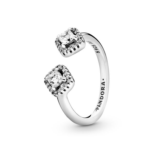 Sterling Silver Pandora Square Sparkle Open Ring Leitzel's Jewelry Myerstown, PA