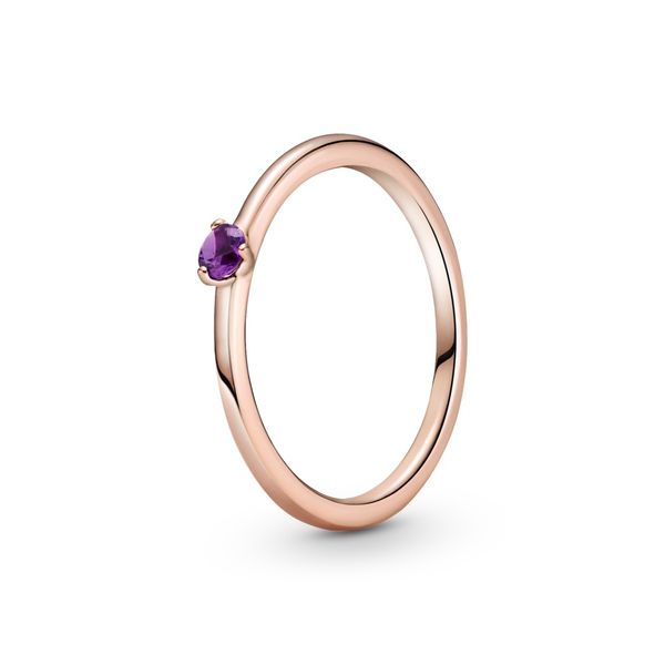 Platinum Pandora Purple Solitaire Ring Leitzel's Jewelry Myerstown, PA