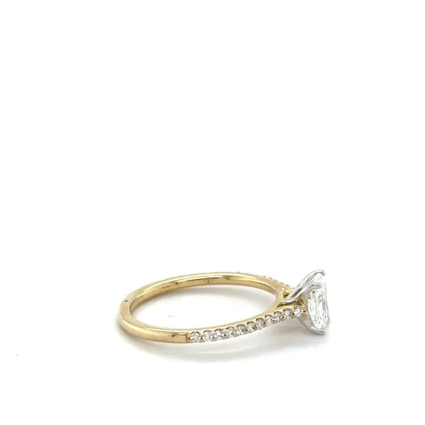 14kt Yellow Gold Engagement Ring Radiant Center Stone .76CTTW with Round Diamonds on the Mounting .12CTTW Image 2 Lennon's W.B. Wilcox Jewelers New Hartford, NY