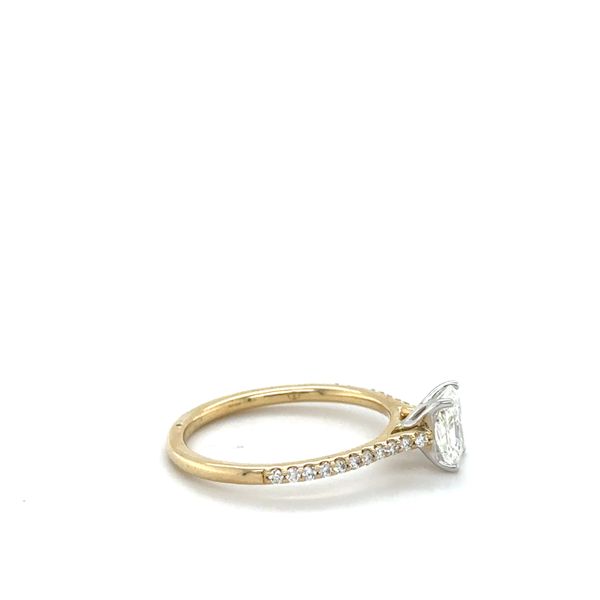 14kt Yellow Gold Engagement Ring Radiant Center Stone .76CTTW with Round Diamonds on the Mounting .12CTTW Image 3 Lennon's W.B. Wilcox Jewelers New Hartford, NY