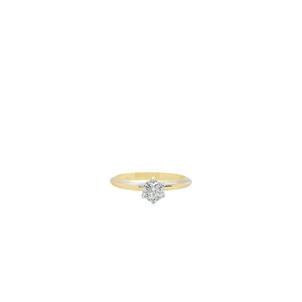 14KT TT ENGAGEMENT RING CONTAINING ONE NATURAL ROUND DIAMOND .46CTTW F I1 GIA CERT #1232548240 Lennon's W.B. Wilcox Jewelers New Hartford, NY