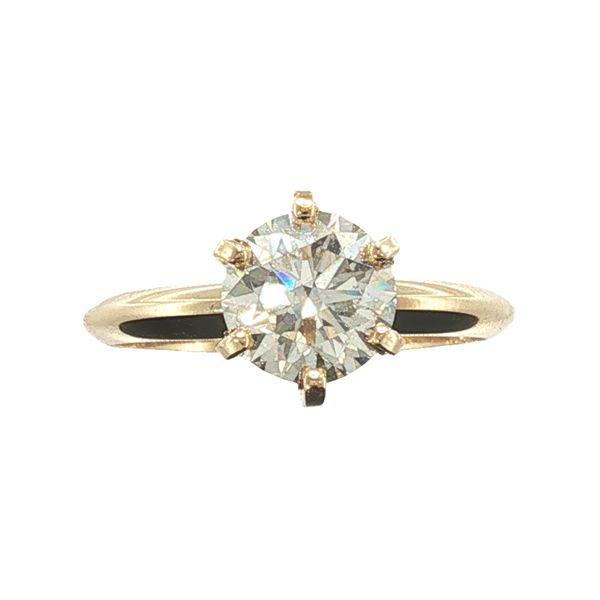 14K SOLITAIRE ENGAGEMENT RING CONTAINING ONE LOOSE NATURAL ROUND DIAMOND 1.31CTTW I SI1 GIA CERT #3505402707 Image 2 Lennon's W.B. Wilcox Jewelers New Hartford, NY