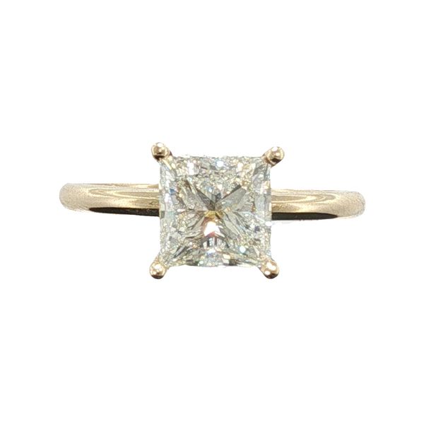 14K YG 4 PRONG MTG CONTAINING  2.0 CT PRINCESS CUT NATURAL DIAMOND  K/VS1<br>GIA CERT 2233897571 Lennon's W.B. Wilcox Jewelers New Hartford, NY