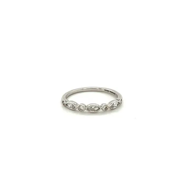 14Kt White Gold Alternating Wedding Band Lennon's W.B. Wilcox Jewelers New Hartford, NY