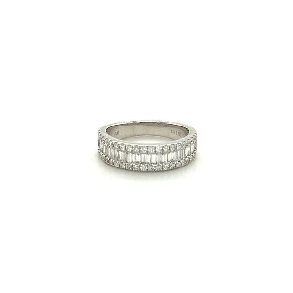 14Kt White Gold Baguettes and Round Diamonds Band Lennon's W.B. Wilcox Jewelers New Hartford, NY