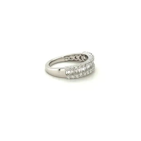 14Kt White Gold Baguette and Round Diamond Band  Image 2 Lennon's W.B. Wilcox Jewelers New Hartford, NY