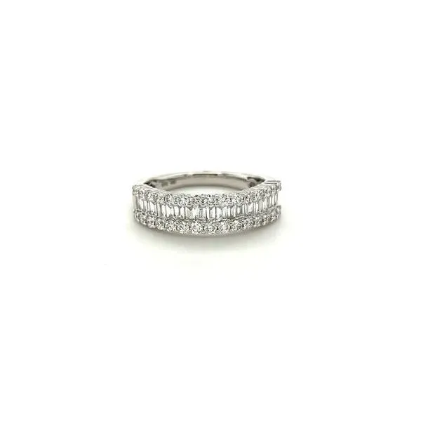 14Kt White Gold Baguette and Round Diamond Band  Lennon's W.B. Wilcox Jewelers New Hartford, NY
