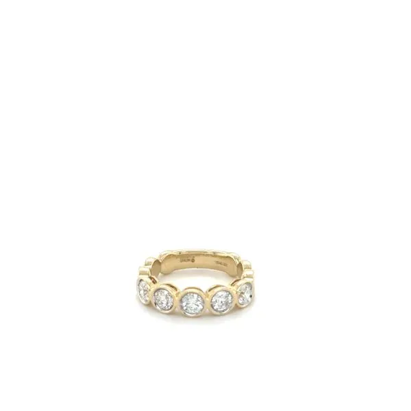 14Kt Yellow Gold Wedding Band Containing Bezel Round Diamonds Lennon's W.B. Wilcox Jewelers New Hartford, NY