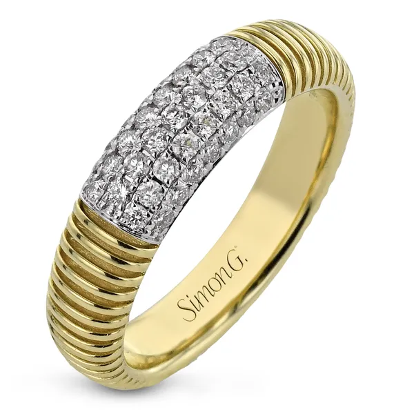 18Kt Two Tone Textured Band .34CTTW Lennon's W.B. Wilcox Jewelers New Hartford, NY