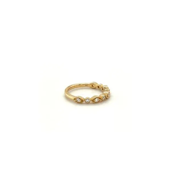 14Kt Yellow Gold Alternating Round and Marquise Shape Band .25CTTW Image 2 Lennon's W.B. Wilcox Jewelers New Hartford, NY