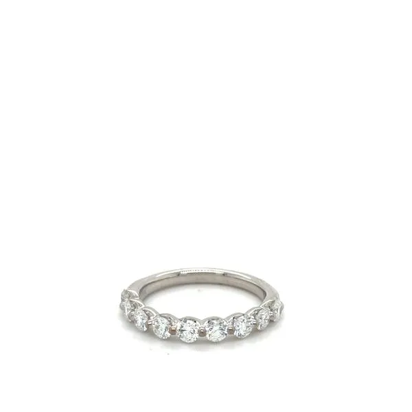 14KT WG WEDDING BAND CONTAINING 9 ROUND SINGLE PRONG SET DIAMONDS 1.00CTTW Lennon's W.B. Wilcox Jewelers New Hartford, NY
