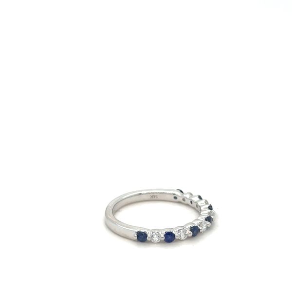 14KWG BAND WITH ALTERNATING ROUND SAPPHIRES (7=.35CT) AND DIAMONDS (6=.23CT) Image 2 Lennon's W.B. Wilcox Jewelers New Hartford, NY