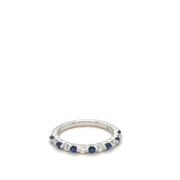 14KWG BAND WITH ALTERNATING ROUND SAPPHIRES (7=.35CT) AND DIAMONDS (6=.23CT) Lennon's W.B. Wilcox Jewelers New Hartford, NY