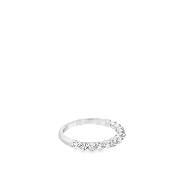 14KT WG DIAMOND WEDDING BAND CONTAINING 15 ROUND SHARED SINGLE PRONG DIAMONDS .50CTTW Image 2 Lennon's W.B. Wilcox Jewelers New Hartford, NY