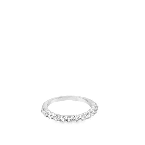 14KT WG DIAMOND WEDDING BAND CONTAINING 15 ROUND SHARED SINGLE PRONG DIAMONDS .50CTTW Lennon's W.B. Wilcox Jewelers New Hartford, NY
