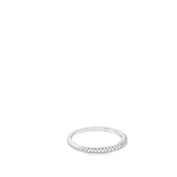 14KT WG DIAMOND WEDDING BAND CONTAINING ROUND SHARED PRONG DIAMONDS .13CTTW Image 2 Lennon's W.B. Wilcox Jewelers New Hartford, NY