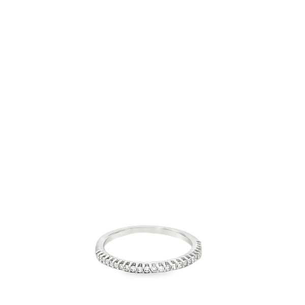 14KT WG DIAMOND WEDDING BAND CONTAINING ROUND SHARED PRONG DIAMONDS .13CTTW Lennon's W.B. Wilcox Jewelers New Hartford, NY