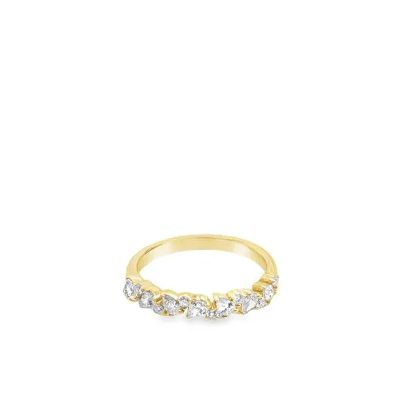 14KT YG BAND WITH ALTERNATING PEAR SHAPED AND ROUND SHAPED DIAMONDS .40CTTW Lennon's W.B. Wilcox Jewelers New Hartford, NY