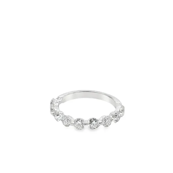 14KT WG WEDDING BAND WITH 9 ROUND DIAMONDS .97CTTW Lennon's W.B. Wilcox Jewelers New Hartford, NY