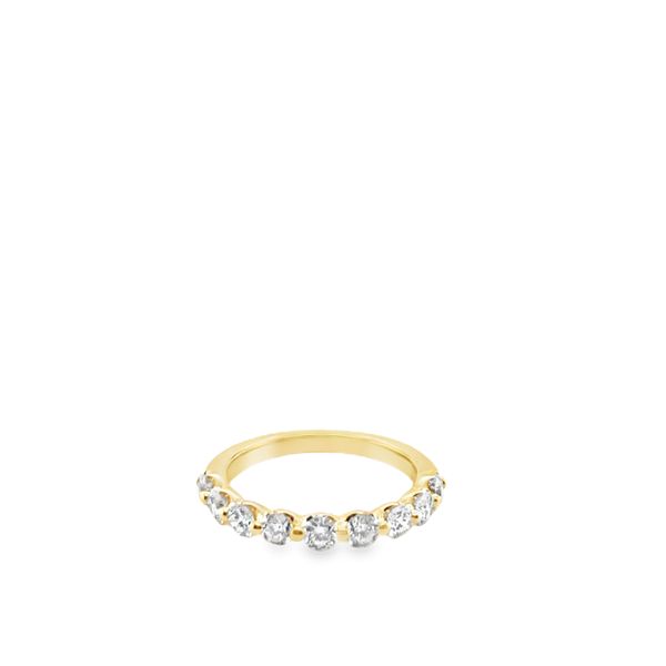 14 KARAT YELLOW GOLD WEDDING BAND WITH 9=1.00TW ROUND DIAMONDS Lennon's W.B. Wilcox Jewelers New Hartford, NY