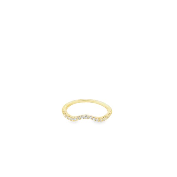 14KY CURVED DIAMOND WEDDING BAND <br>TOTAL DIAMOND WEIGHT = .25 Lennon's W.B. Wilcox Jewelers New Hartford, NY