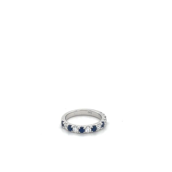 14Kt White Gold Alternating Diamond and Sapphire Band Image 2 Lennon's W.B. Wilcox Jewelers New Hartford, NY