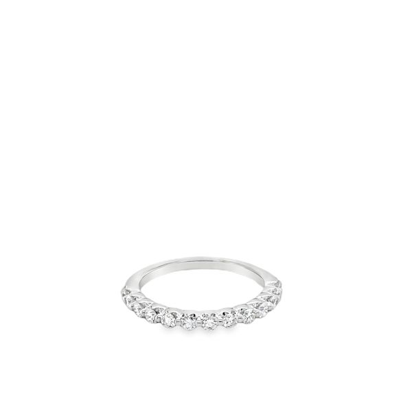 14KT WG DIAMOND WEDDING BAND CONTAINING 15 ROUND SHARED SINGLE PRONG DIAMONDS .50CTTW Lennon's W.B. Wilcox Jewelers New Hartford, NY