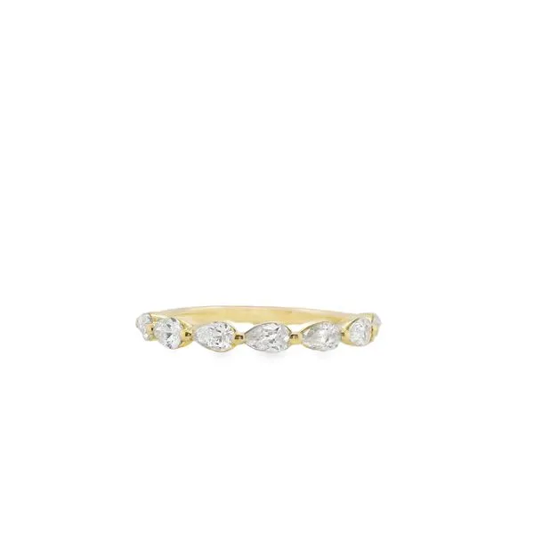 14K YG 7 PEAR DIAMOND SINGLE PRONG SET WED BAND .75TW Lennon's W.B. Wilcox Jewelers New Hartford, NY