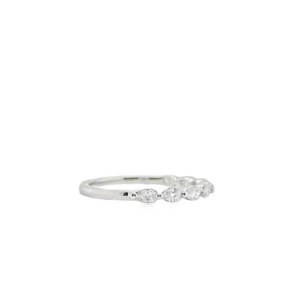 14K WG 8 PEAR SHAPED SINGLE PRONG DIAMOND WED BAND .40TW  Image 2 Lennon's W.B. Wilcox Jewelers New Hartford, NY