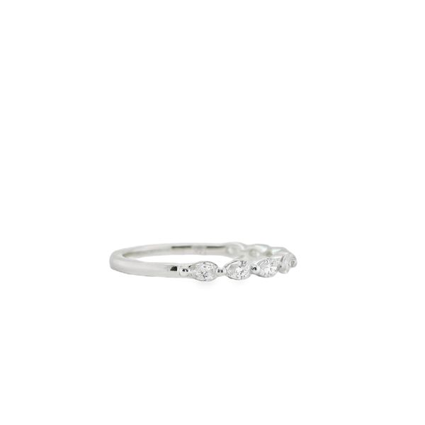 14K WG 8 PEAR SHAPED SINGLE PRONG DIAMOND WED BAND .40TW  Image 3 Lennon's W.B. Wilcox Jewelers New Hartford, NY