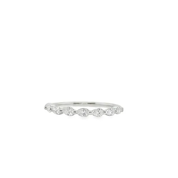 14K WG 8 PEAR SHAPED SINGLE PRONG DIAMOND WED BAND .40TW  Lennon's W.B. Wilcox Jewelers New Hartford, NY