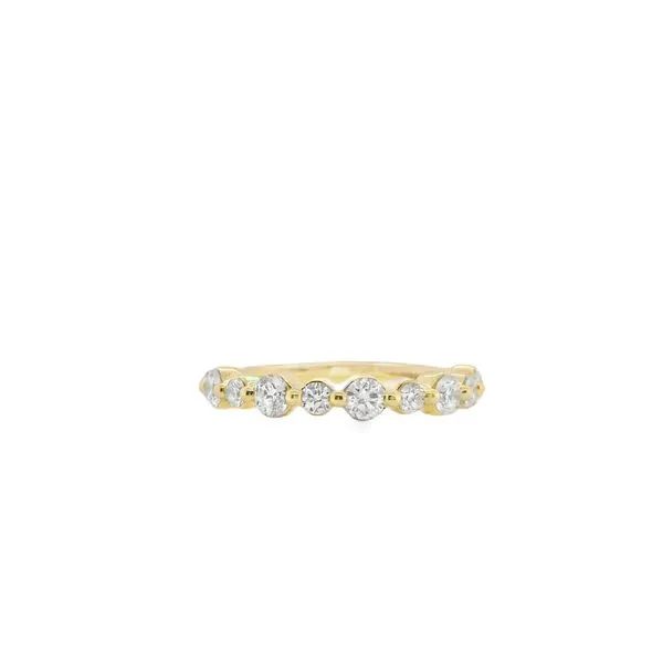 14K YG ALTERNATING SIZE ROUND DIAMOND SINGLE PRONG WED BAND .78 G VS2 Lennon's W.B. Wilcox Jewelers New Hartford, NY