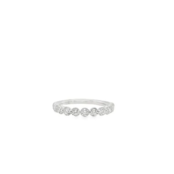 14KT WG ROUND LOTUS SHARED PRONG BAND WITH 11 ROUND DIAMONDS .78CTTW Lennon's W.B. Wilcox Jewelers New Hartford, NY