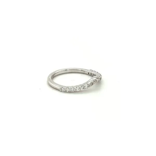 14KT WG CURVED WEDDING BAND CONTAINING ROUND SHARED PROND DIAMONDS .36CTTW Image 2 Lennon's W.B. Wilcox Jewelers New Hartford, NY