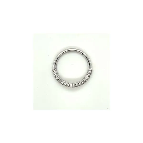 14KT WG CURVED WEDDING BAND CONTAINING ROUND SHARED PROND DIAMONDS .36CTTW Image 3 Lennon's W.B. Wilcox Jewelers New Hartford, NY