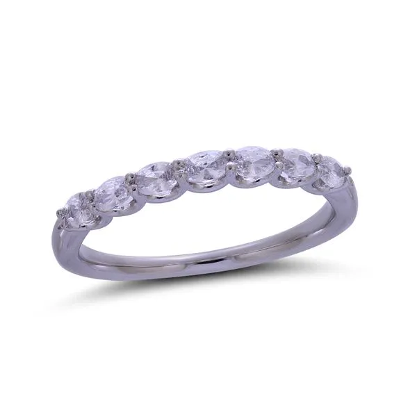 14K WHITE GOLD 7 OVAL DIAMOND BAND Lennon's W.B. Wilcox Jewelers New Hartford, NY