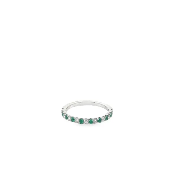 14K WG ALTERNATING DIAMOND AND EMERALD BAND Lennon's W.B. Wilcox Jewelers New Hartford, NY