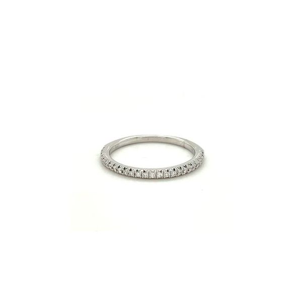 14KT WG SINGLE ROW PAVE DIAMOND BAND - .15CTTW Lennon's W.B. Wilcox Jewelers New Hartford, NY