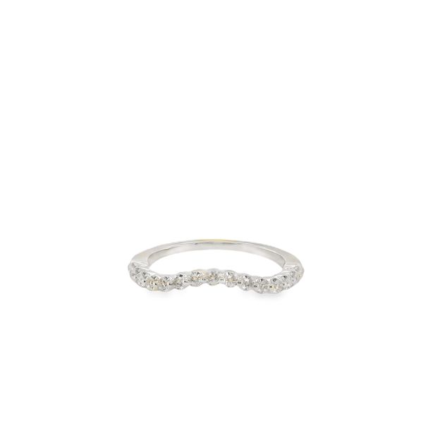 14KWG CONTOUR WEDDING BAND CONTAINING 15 ROUND DIAMONDS TOTALING .35CT Lennon's W.B. Wilcox Jewelers New Hartford, NY