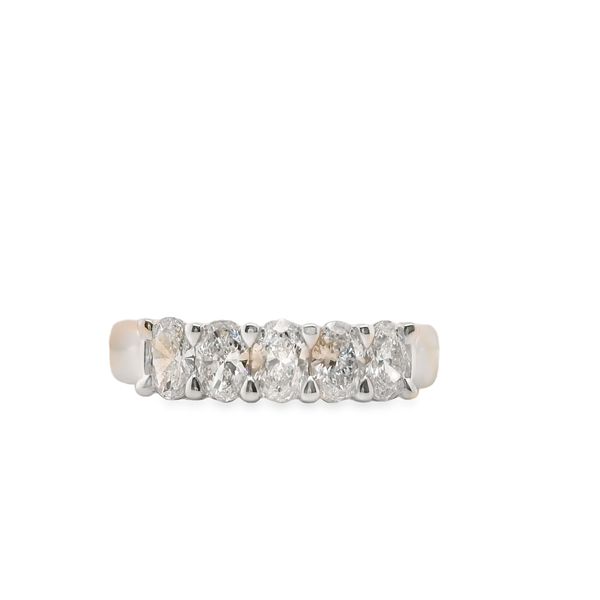 White 14 Karat Wedding Band With 5 0.96Tw Oval Diamonds Lennon's W.B. Wilcox Jewelers New Hartford, NY