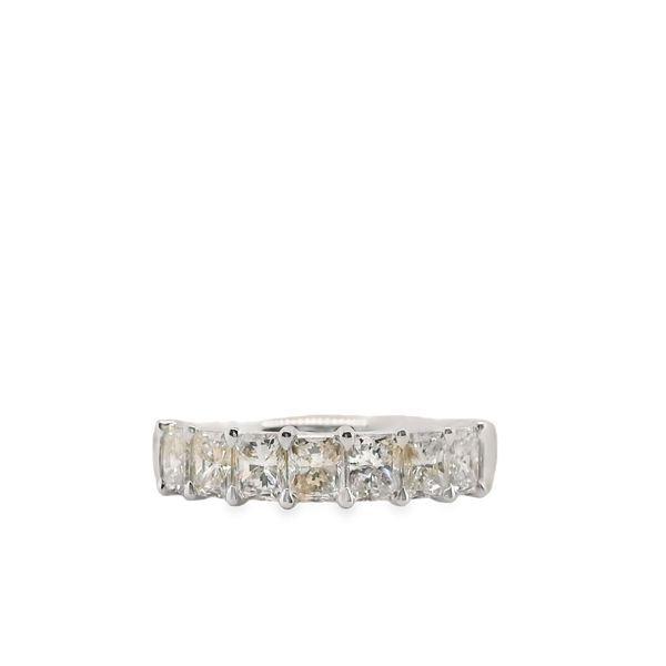 White 14 Karat Wedding Band Size 6 With 7 1.35Tw Radiant Diamonds Lennon's W.B. Wilcox Jewelers New Hartford, NY
