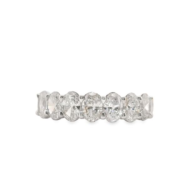 White 14 Karat Wedding Band Size 6 With 7 1.47Tw Oval Diamonds Lennon's W.B. Wilcox Jewelers New Hartford, NY